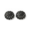 304 Stainless Steel Bead Caps, Flower, Black, 12x5.5mm, Hole: 1.2mm