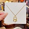 Acrylic with Rhinestone Pendant Necklaces, Titanium Steel Cable Chain Necklaces , Lock,  8.27~19.69 inch(21~50cm) 