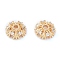 Rack Plating Brass Cubic Zirconia Bead Cap, Flower, Real 18K Gold Plated, 7~7.5x2.6mm, Hole: 1.2~1.4mm