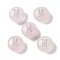 Natural Rose Quartz Beads, Rondelle with Letter, Letter M, 8.5~9x5~5.5mm, Hole: 1.2mm