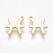 Ion Plating(IP) 304 Stainless Steel Charms, Constellation, Real 18K Gold Plated, Pisces, 9.5x8.5x1mm, Hole: 0.8mm