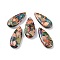 Dyed Synthetic Imperial Jasper Pendants, Teardrop Charms, Colorful, 35x15x6mm, Hole: 1.2mm