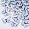 Printed Alloy Pendants, with Enamel, Butterfly, Platinum, Colorful, 13.5x20x2mm, Hole: 1.6mm