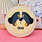 Dog Pattern Punch Embroidery Beginner Kits, including Embroidery Fabric & Hoop & Yarn, Punch Needle Pen, Instruction, Marine Blue, 28x26x2cm