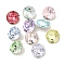 Glass Rhinestone Cabochons, Flat Back & Back Plated, Faceted, Diamond, Mixed Color, 8x4mm