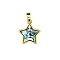 Natural Shell Pendants, Star, Golden, 17x15x4mm