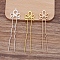 Iron Hair Fork Findings, with Alloy Flower Filigree Findings, Mixed Color, 75x21mm