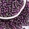 Glass Seed Beads, Inside Colours, Half Silver Plated, Round, Medium Orchid, 4x3mm, Hole: 1.2mm, 6428pcs/pound