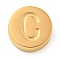 Ion Plating(IP) 304 Stainless Steel Beads, Flat Round with Letter, Golden, Letter C, 8x3mm, Hole: 1.6mm