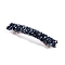 Glass Beaded Hair Barrettes, Curved Retangle Metal Hair Clips, Prussian Blue, 90mm