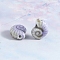 Handmade Porcelain Beads for DIY Bracelet Accessories, Jingdezhen Kiln Ceramic Beads, Conch Shape, Lilac, 21x9mm