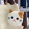 Cartoon Cat Plush Pouches, Wallets for Children, White, 11x10cm