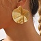 Lotus Leaf Iron Stud Earrings, with Alloy Pin, Golden, 55x53mm