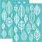 Self-Adhesive Silk Screen Printing Stencil, for Painting on Wood, DIY Decoration T-Shirt Fabric, Turquoise, Leaf Pattern, 195x140mm