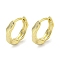 Brass Hoop Earrings, Real 18K Gold Plated, 12x3mm