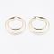 201 Stainless Steel Hoop Earrings, with 304 Stainless Steel Pin, Hypoallergenic Earrings, Double Ring, Golden, 12 Gauge, 54x52x2mm, Pin: 0.7x1mm