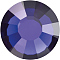 Preciosa&reg Crystal Hotfix Flatback Stones, Czech Crystal, Round(438 11 612 Chaton Rose VIVA 12 &reg), Dark Indigo, SS16(3.8~4mm)