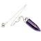 Natural Amethyst Bullet Cone Pointed Dowsing Pendulums, 230mm