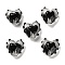 Handmade Lampwork Beads, with Enamel, Heart, Black, 14~15x15~15.5x8.5~9.5mm, Hole: 1.4mm