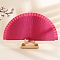 Spanish Solid Color Bamboo with Paper Folding Fan, for Party Wedding Dancing Decoration, Cerise, 230mm