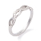 Infinity 304 Stainless Steel with Clear Cubic Zirconia Finger Ring for Women, Stainless Steel Color, 4.5mm, US Size 6~9(16.5~18.9mm)