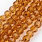 Transparent Glass Bead Strands, Imitate Austrian Crystal, Faceted, Round, Goldenrod, 10mm, Hole: 1mm, about 65~68pcs/strand, 58~62cm