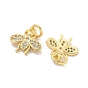 Brass Micro Pave Clear Cubic Zirconia Charms KK-Z044-15A-2