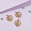 3Pcs Religion Theme Brass Micro Pave Clear Cubic Zirconia Pendants KK-SZ0005-52-3