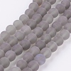 Natural Grey Agate Bead Strands G-H055-8mm-1