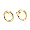 304 Stainless Steel Ring Stud Earrings for Woman EJEW-WH0270-51G-1