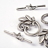   Leaf Tibetan Silver Toggle Clasps TIBE-PH0026-07AS-RS-3
