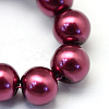 Baking Painted Pearlized Glass Pearl Round Bead Strands HY-Q003-6mm-72-3