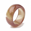 Natural Agate Wide Band Finger Rings X-G-T104-28-3