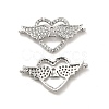 Brass Micro Pave Clear Cubic Zirconia Connector Charms KK-E068-VB343-1