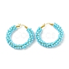 Glass Seed Beaded Hoop Earrings for Women EJEW-C003-02B-RS-1