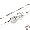 Rhodium Plated 925 Sterling Silver Cable Chain Necklaces NJEW-N0048-46-18-1