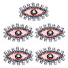 5Pcs Evil Eye Cloth Embroidered Appliques FIND-FG0003-07A-1