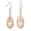 Natural Pearl Teardrop Dangle Earrings EJEW-JE05091-01-2