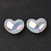 UV Plating Rainbow Iridescent Acrylic Beads X-OACR-H015-02-3