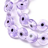 Handmade Evil Eye Lampwork Flat Round Bead Strands LAMP-L058-10mm-25-3