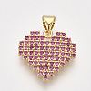 Brass Micro Pave Cubic Zirconia Pendants ZIRC-T006-70G-1