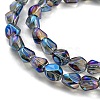 Full Rainbow Plated Electroplate Transparent Glass Beads Strands EGLA-G037-04A-FR04-3