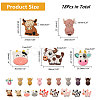 CHGCRAFT 18Pcs 18 Styles Cow/Cattle Food Grade Silicone Beads SIL-CA0002-86-2