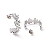 Non-Tarnish 304 Stainless Steel Flower Wrap Stud Earrings EJEW-G326-03P-2