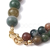 Round Natural Indian Agate Beaded Bracelets BJEW-JB10543-4