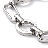 Tarnish Resistant 304 Stainless Steel Oval Link Chain Bracelets BJEW-I293-03P-2