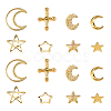 160Pcs 8 Styles Brass & Alloy Material Cabochons PALLOY-CJ0001-172-3