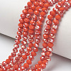 Electroplate Opaque Solid Color Glass Beads Strands EGLA-A034-P6mm-K08-1