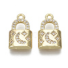 Brass Micro Pave Clear Cubic Zirconia Pendants KK-S348-534-NF-1