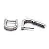 304 Stainless Steel Huggie Hoop Earrings STAS-J033-12B-P-3
